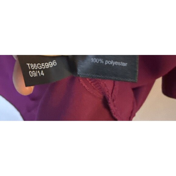 The Limited Womens V Neck Blouse Large Asymmetrical Hem Burgundy Corpcore Career - Picture 7 of 10